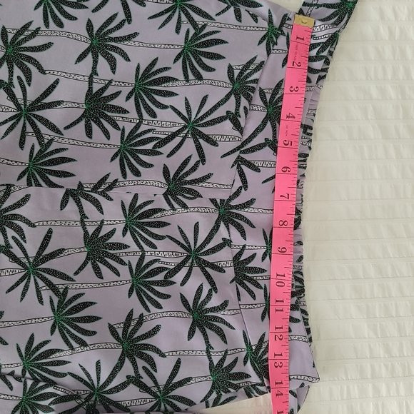 ICŌNE Wide Leg Palm Print Pants, Size Small - Picture 10 of 12